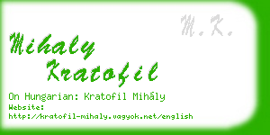 mihaly kratofil business card